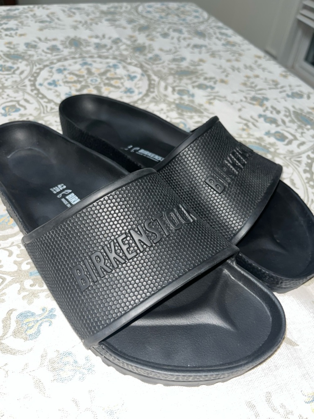Birkenstock Black Textured Slide Sandals
